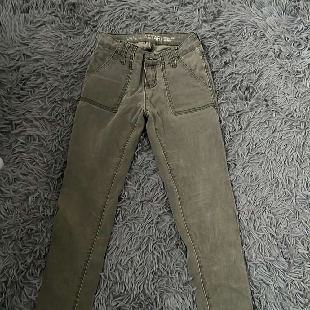 Vanilla star army green skinny jeans